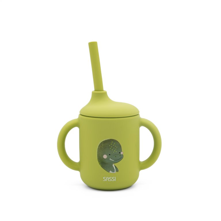 Bicchiere con cannuccia in silicone